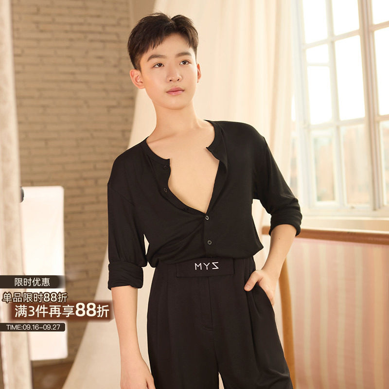 小小ZYM【Orion 奥里安】上衣纽扣设计儿童拉丁舞服亲肤面料N040图片