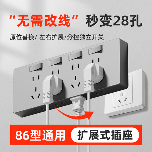 86型扩展式插座，原位替换
