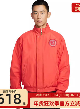 nike耐克男HERITAGE运动休闲红色百搭立领夹克外套锐力HQ1745-673