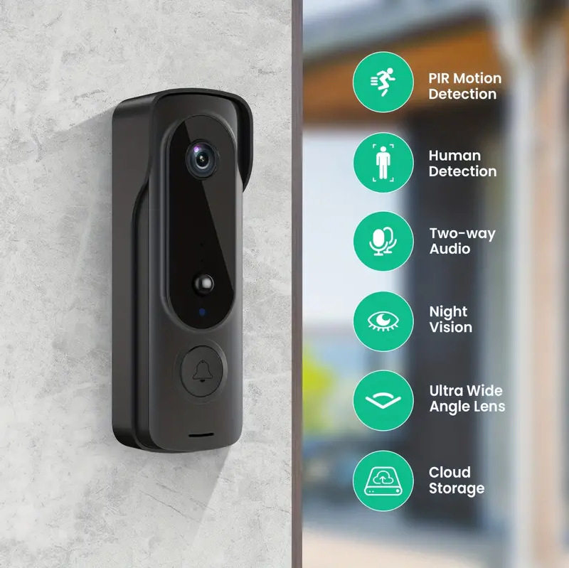 H6可视门铃摄像头低功耗家用WIFI无线监控AI夜视智能可视对讲门铃