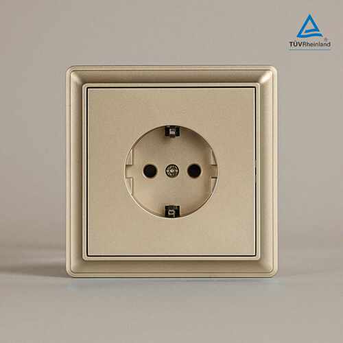 欧标CE出口W系列金色家用装修欧规墙壁开关插座Switch Socket