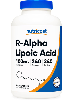美国直邮Nutricost右旋硫辛酸R-Alpha Lipoic Acid100mg240粒胶囊