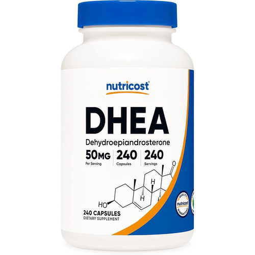 美国直邮Nutricost DHEA成人脱氢表雄酮补充剂50mg素食胶囊240粒