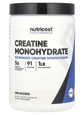 现货美国Nutricost Creatine Monohydrate一水肌酸冲饮粉原味454g