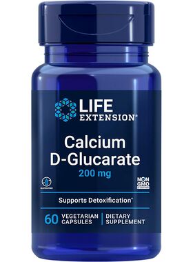 现货Life Extension Calcium D-Glucarate D-葡萄糖酸钙200mg60粒