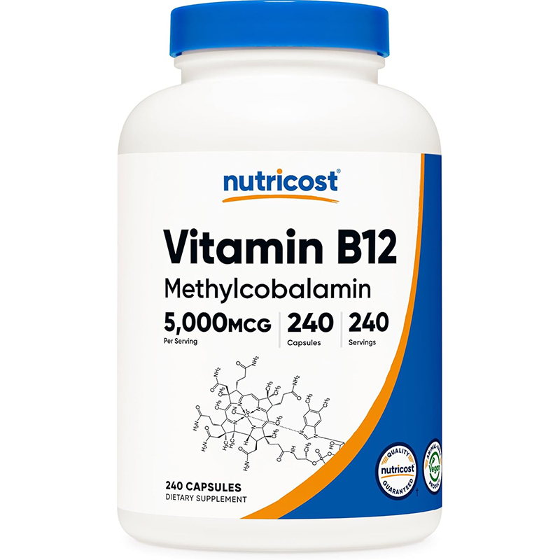 现货美国Nutricost Vitamin B12维生素B12甲钴胺5000mcg240粒胶囊