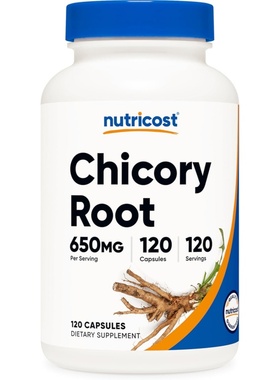 美国直邮Nutricost Chicory Root菊苣根650mg120粒利尿肠道健康