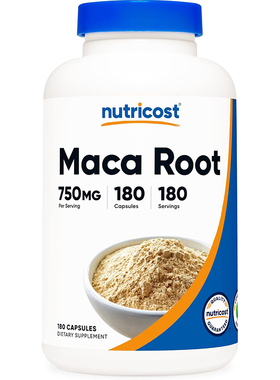 现货美国Nutricost Maca Root有机玛卡根750毫克180粒胶囊