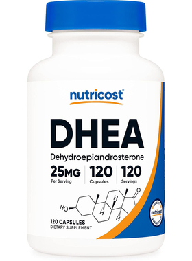 美国直邮Nutricost DHEA成人脱氢表雄酮补充剂青春素25mg 120粒