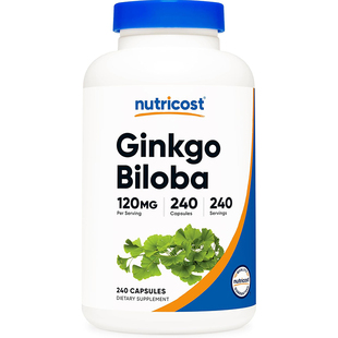 美国Nutricost Ginkgo Biloba 银杏叶胶囊120mg240粒记忆支持