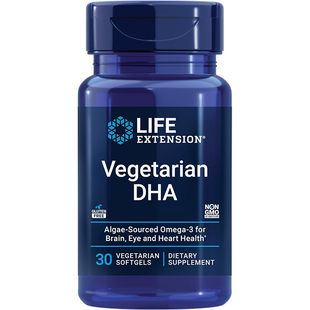 现货Life Extension Vegetarian DHA 海藻油 脂肪酸Omega-3 30粒