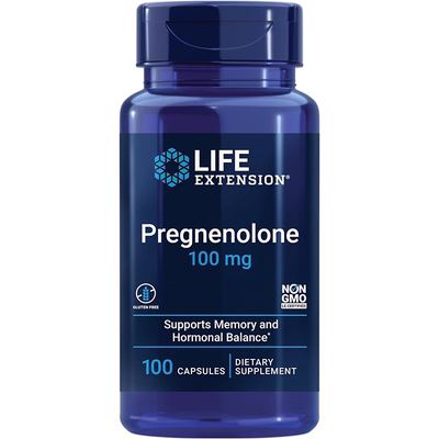 美国直邮Life Extension孕烯醇酮Pregnenolone 100mg100粒
