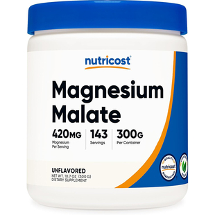 美国直邮Nutricost Magnesium Malate Powder苹果酸镁 原味 300克
