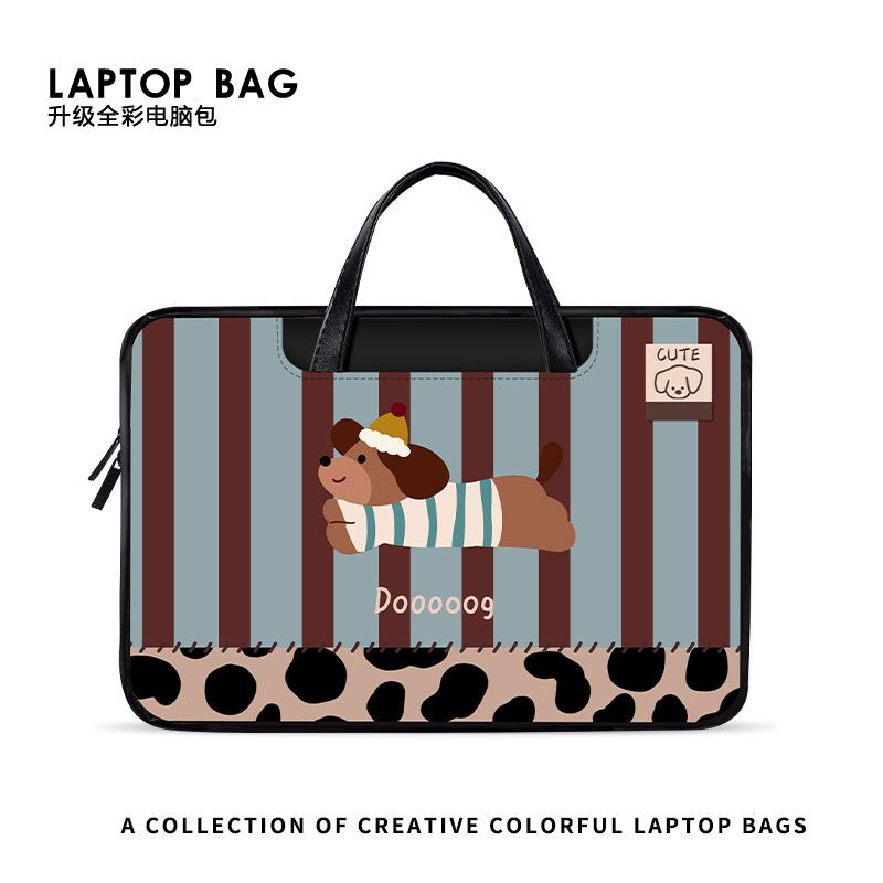 可爱腊肠狗电脑包16寸手提苹果15.6寸华为matebook14联想戴尔14寸12寸女士2024新款平板收纳包