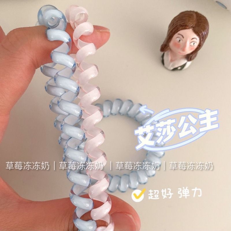 草莓公主|电话线春夏甜美果冻色发绳时尚高级弹力皮筋