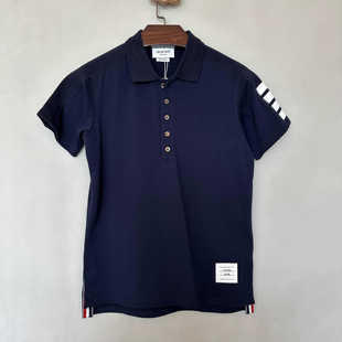 色织工艺 2025新款 纯棉定制纱线材质 四条白杠polo衫 简约 短袖