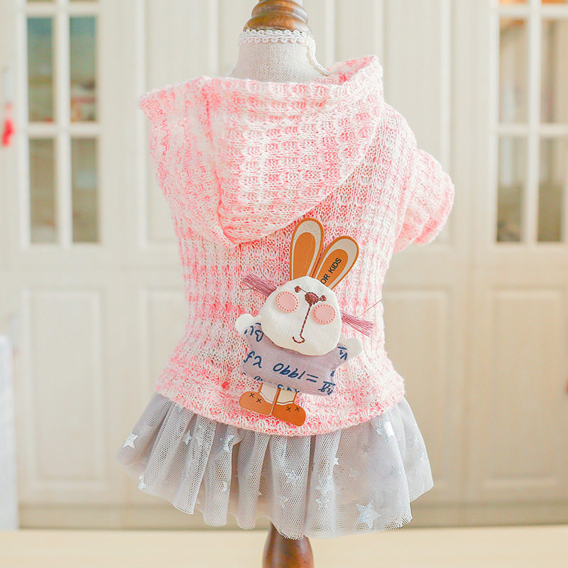 狗狗裙子萌萌少女心针织裙子甜美日系泰迪博美比熊狗狗衣服春秋装