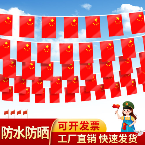 国旗串旗节日氛围装饰拉彩旗布质