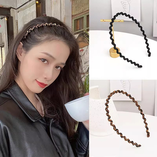 韩版 压发卡头饰品简约气质甜美波浪头箍 豹纹细发箍女发捆成人韩式