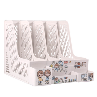 书立文件架ins风送创意贴纸加厚学生儿童桌面收纳文件架亚克力分层档案架资料架文件栏卷子收纳架文件分隔板