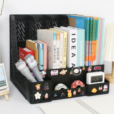 加厚置物架书架大容量书托书挡亚克力桌面透明书立架创意ins风书立收纳书本收纳神器放书支架学生书桌宿舍