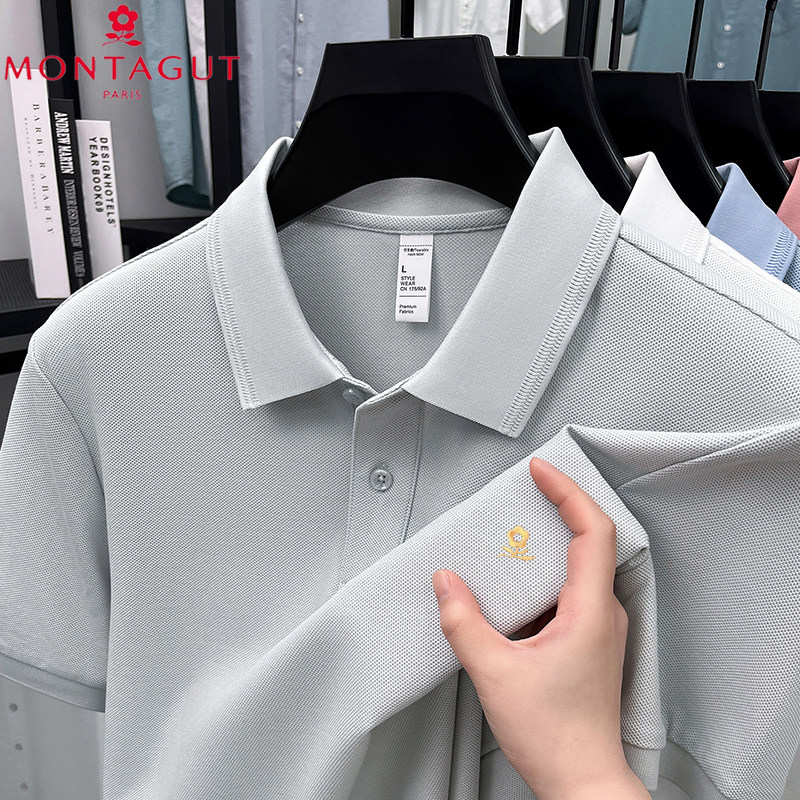 梦特娇2026新款短袖翻领高级感POLO衫男士商务休闲纯棉高端T恤