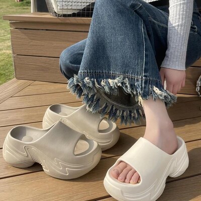 7cm增高拖鞋女夏季可外穿厚底踩屎感eva凉鞋沙滩鞋户外矮子乐居家