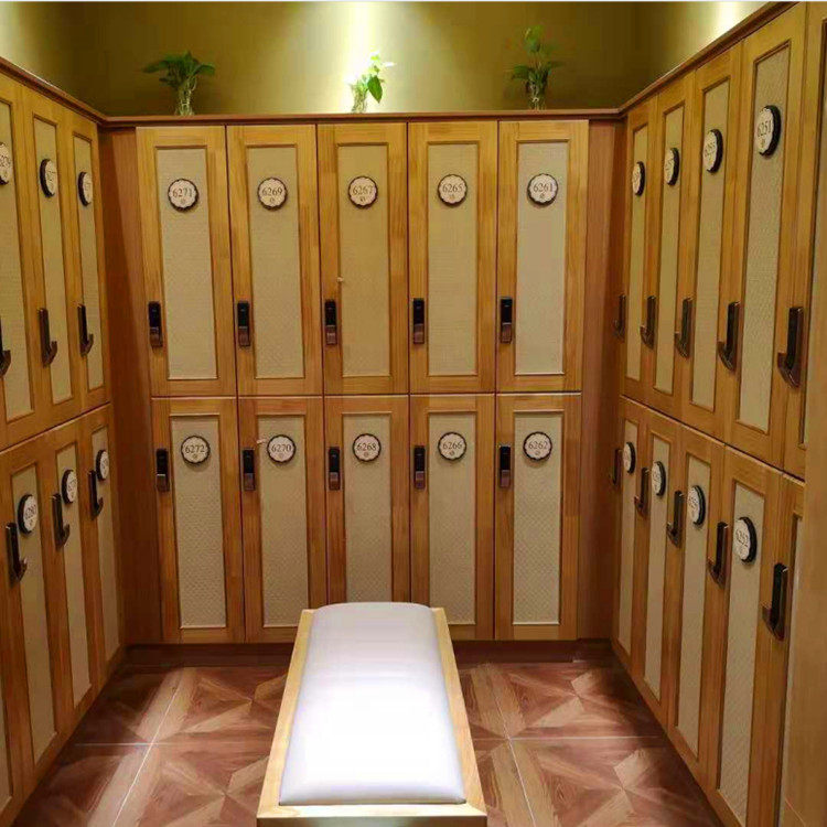 浴场洗浴中心浴池澡堂桑拿汗蒸房员工储物换衣柜木质浴室更衣柜