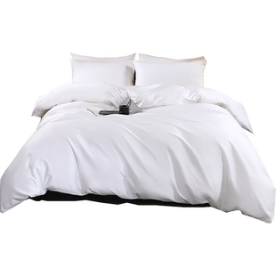 定做100支四件套欧美kingsize被套长绒棉贡缎Queen床单笠全棉纯色