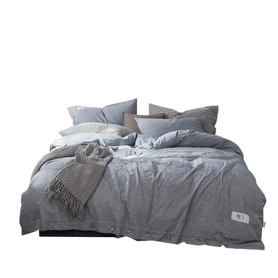 定做被套色织棉麻全棉被罩