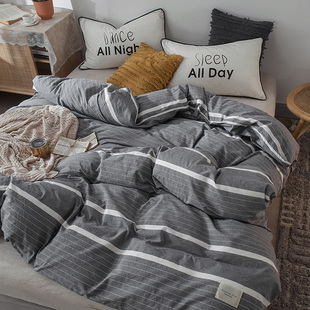 定做水洗棉被套 248国外被罩kingsize274cm色织全棉单件 queen228