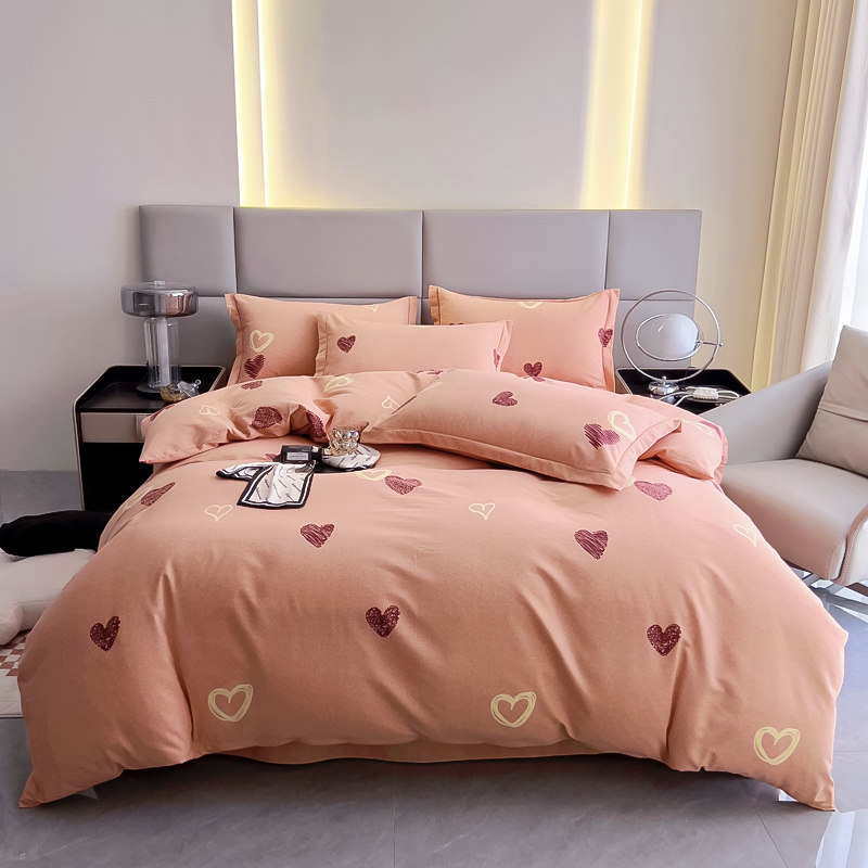 定做纯棉磨毛4四件套美国kingsize全棉加厚床单被套queen澳洲尺寸