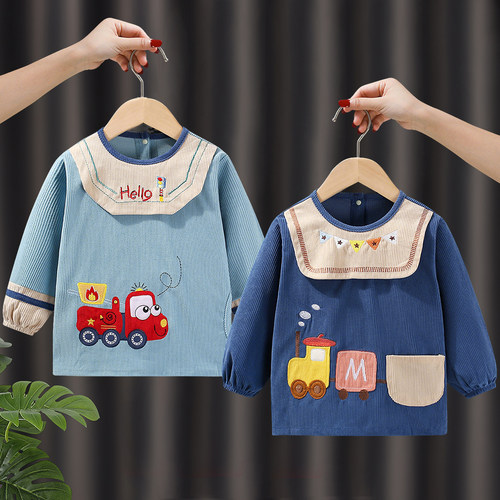 秋冬男宝宝防水防脏罩衣