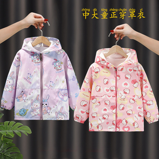 女童正穿罩衣中大童羽绒服防脏拉链款 外套护衣宝宝罩衣休闲正穿衣
