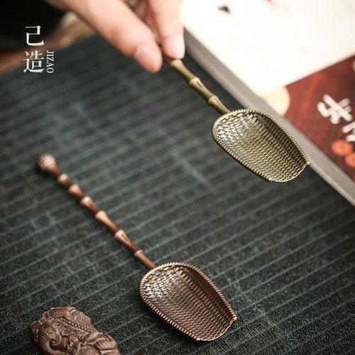 零配木质合金家用茶叶勺子