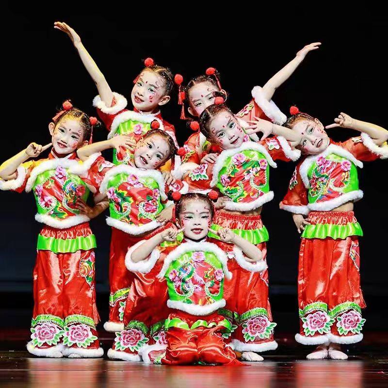 女童中国风喜庆福娃衣服