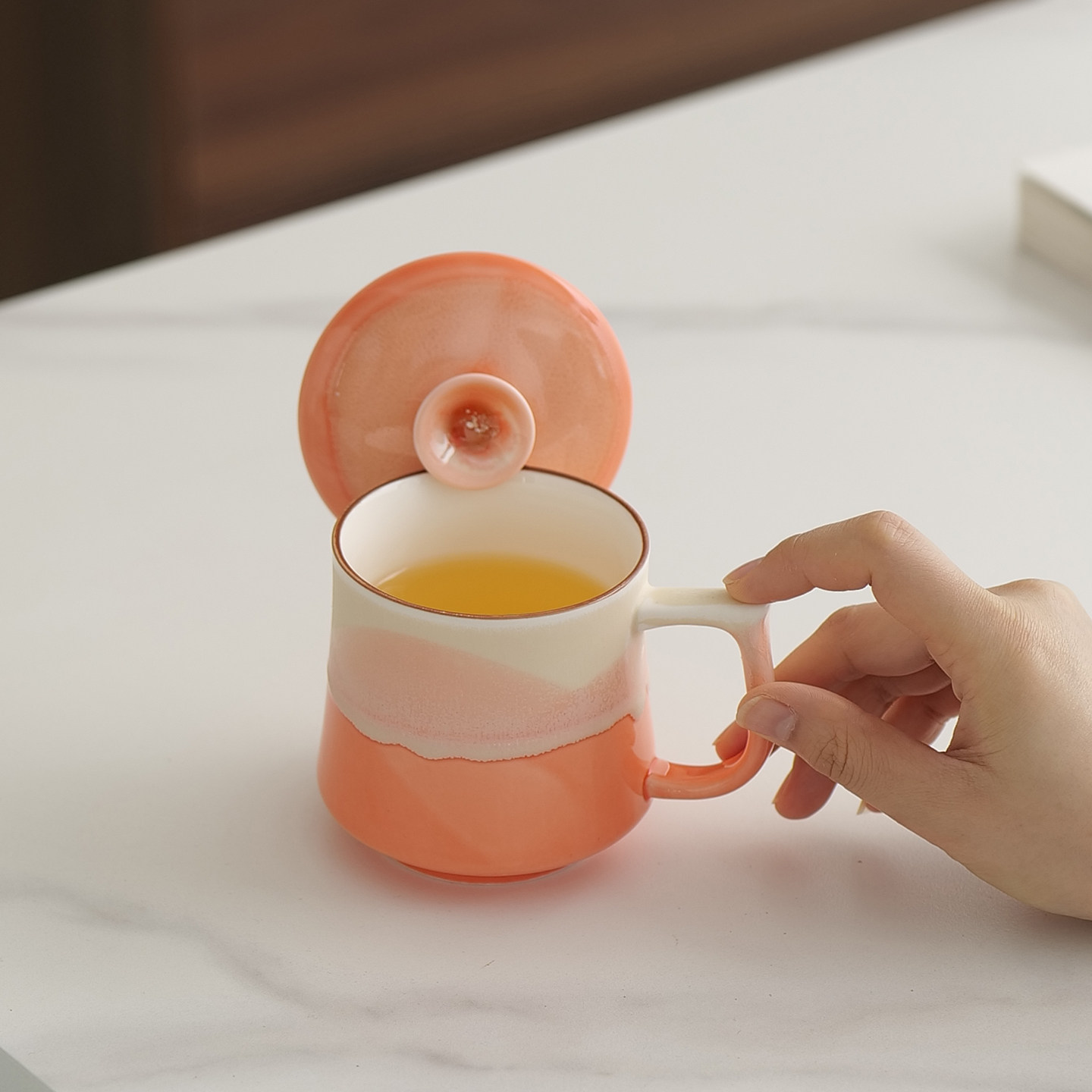 窑变陶瓷马克杯带盖家用高颜值咖啡杯早餐杯办公室泡茶杯子伴手礼,餐饮具,马克杯,淘宝优惠券,粉丝福利购,淘宝优惠卷