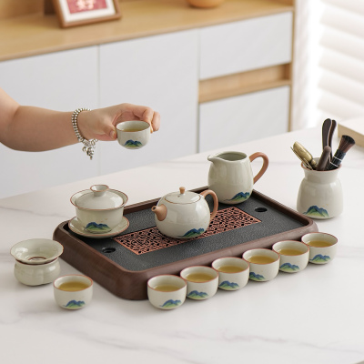 汝窑功夫茶具套装中式乔迁礼