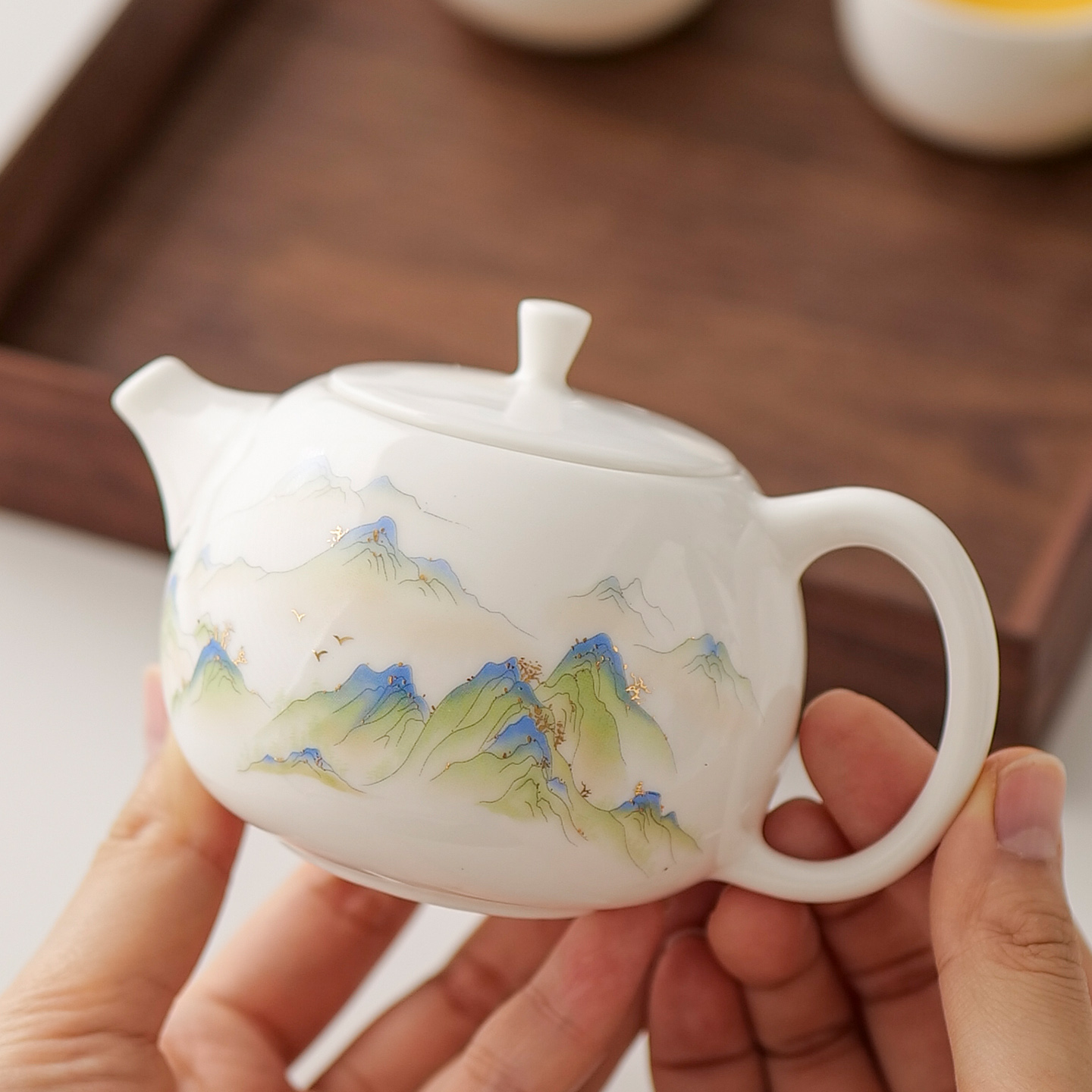 羊脂玉白瓷功夫泡茶壶单壶
