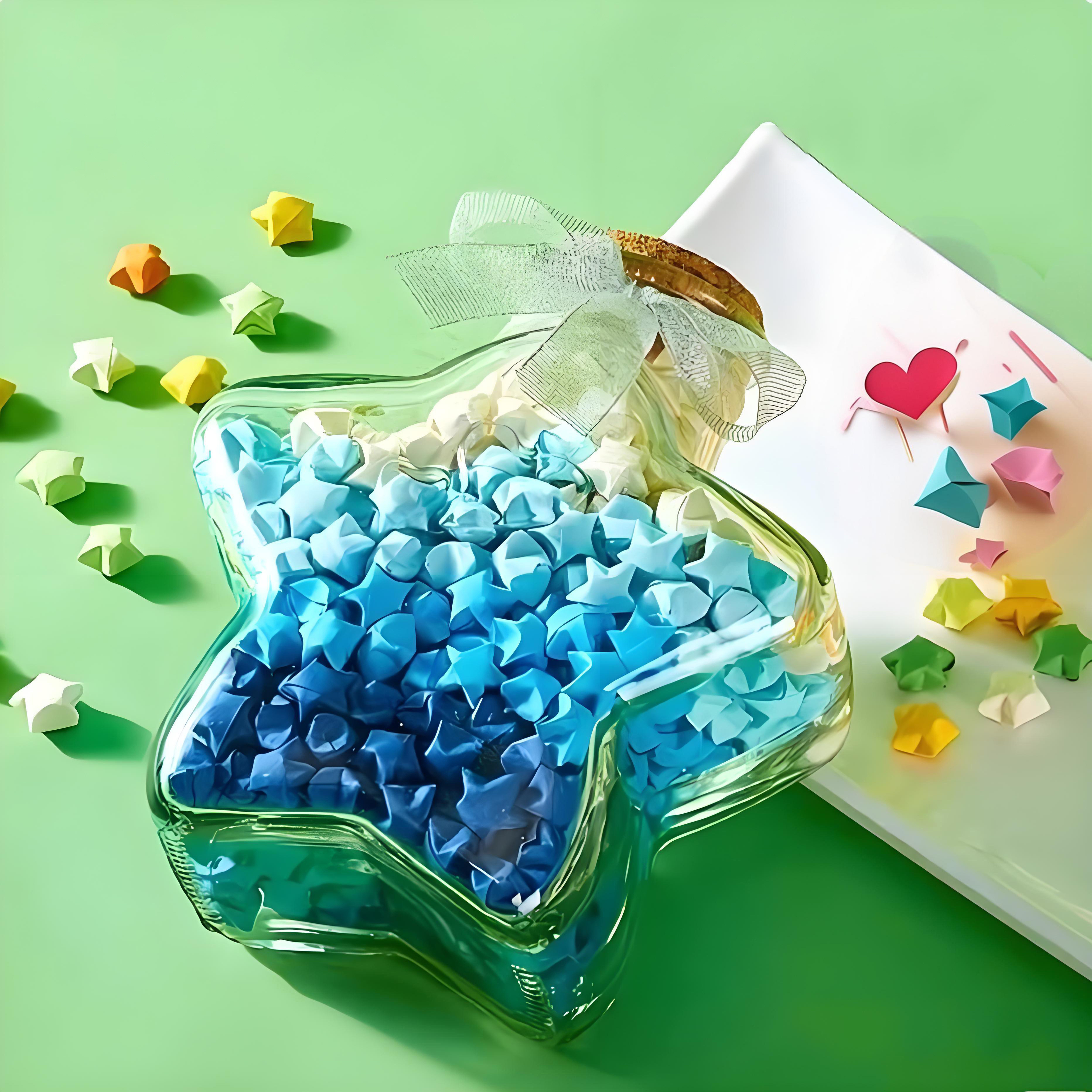 星星罐子星星玻璃瓶生日礼物漂流瓶折纸礼盒许愿瓶成品高颜值空瓶