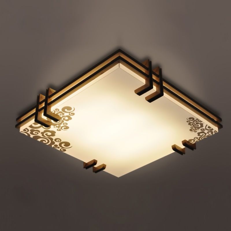 中式吸顶灯中国风胡桃木卧室灯仿古2020套餐客房长方形实木客厅灯