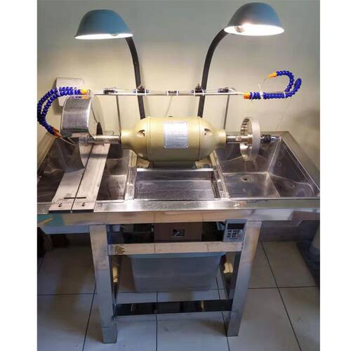 多功能玉石雕刻机家用切割机蜜蜡双头冲胚抛光机万能横机砂轮机