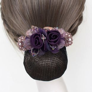 女士头发网套职业护士头花网兜盘品酒店发网韩国蝴蝶结女发夹发饰