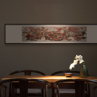 新中式长横幅装饰画日式民宿酒店别墅茶室会所过道禅意山水挂画