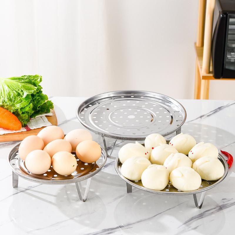 放锅里蒸东西的架子不锈钢蒸笼蒸盘加厚隔水蒸屉18-30CM蒸架蒸锅