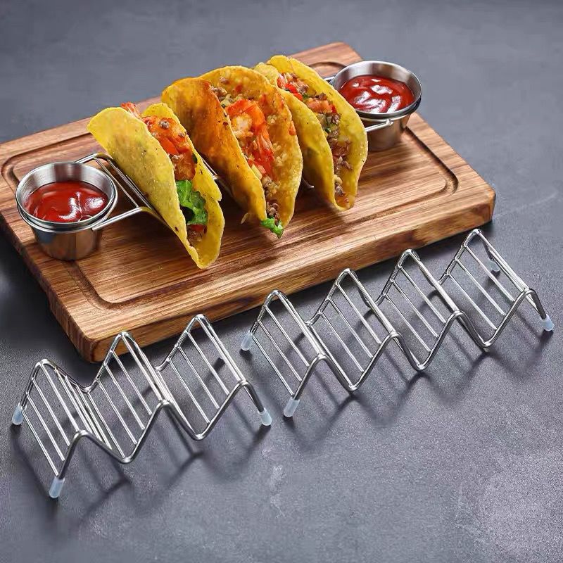 不锈钢卷饼架餐厅塔可薄饼架塔克春卷架Taco Holder不锈钢墨西哥