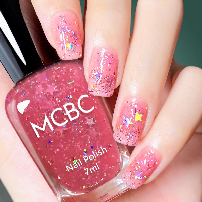 无味可撕拉免烤指甲油持久快干水性健康无毒学生少女亮片美甲套装