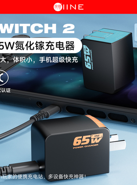 良值(IINE)适用于任天堂Switch2充电器 底座电源适配器 日港国际版通用 65W PD快充 Type-C手机快充 NS2配件