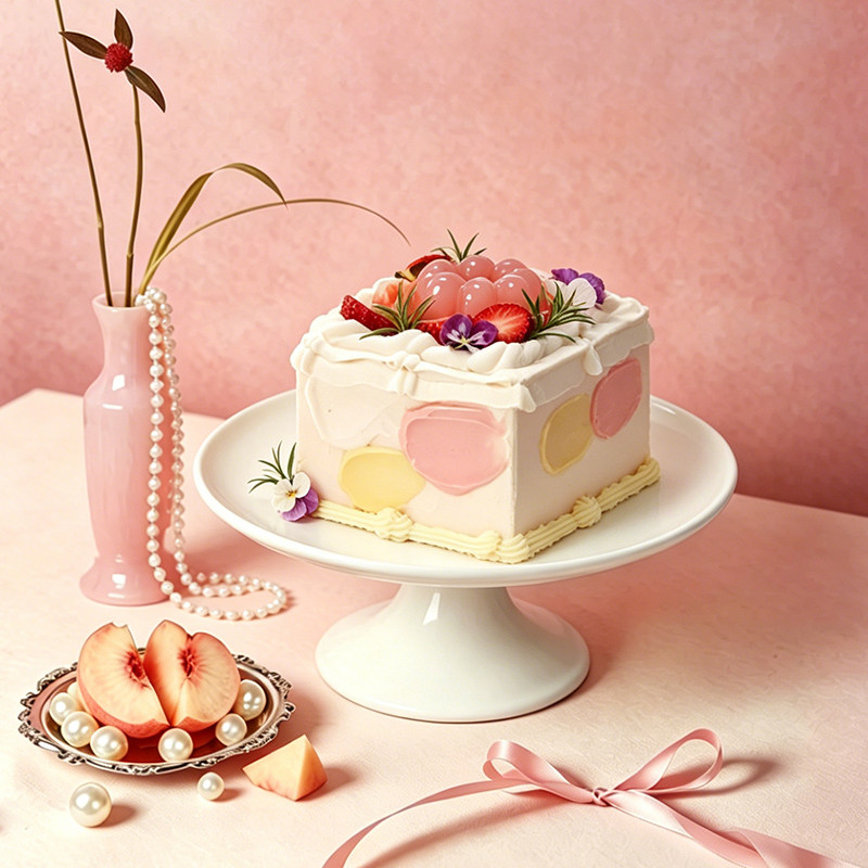 【春野桃语】蜜桃家蛋糕蜜桃抹茶生日蛋糕成都同城配送水果蛋糕