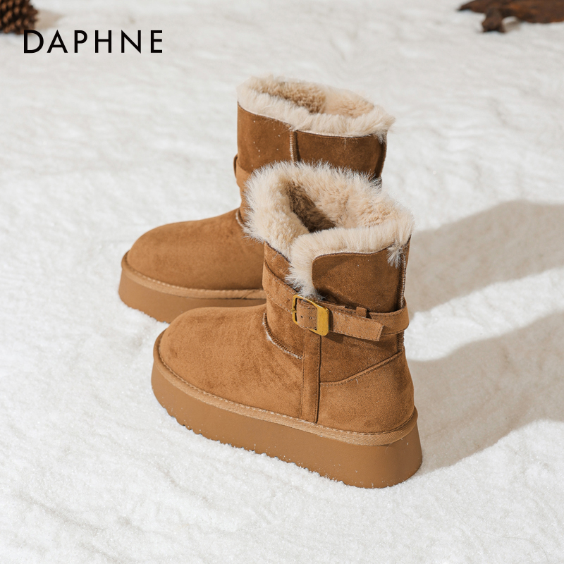 达芙妮官方旗舰店加绒雪地靴女款